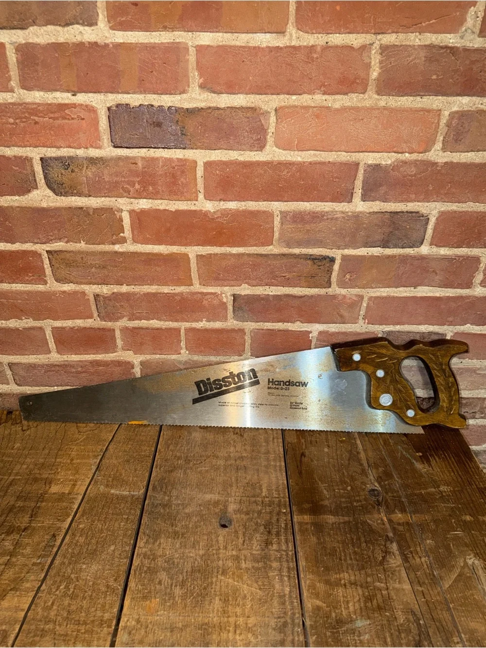 Henry Disston & Sons D-23 Hand Saw 26 Inch Blade Wood Handle USA